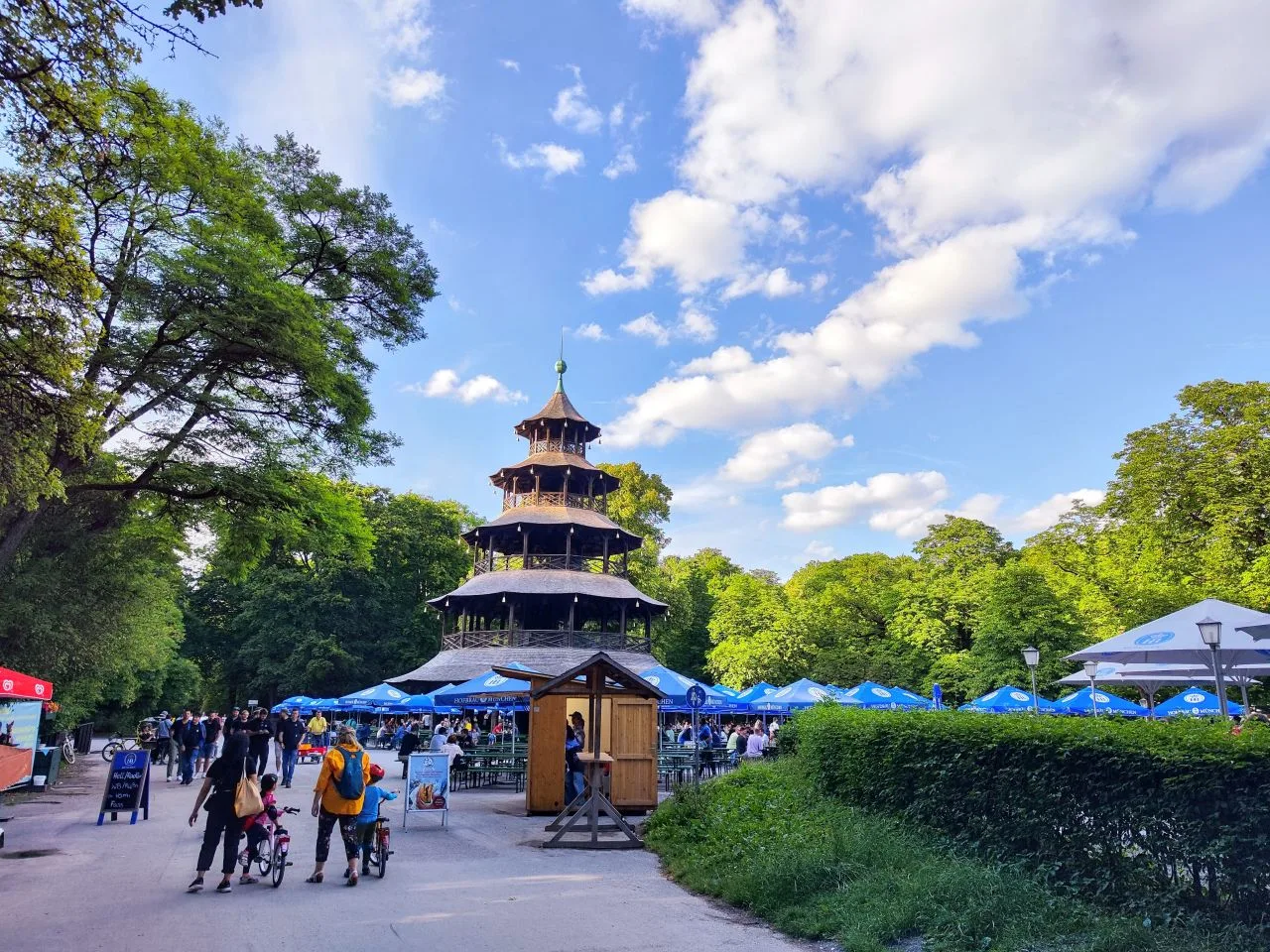 The Chinese Tower in Englischen Garten ('English Garden') in Munich, Germany