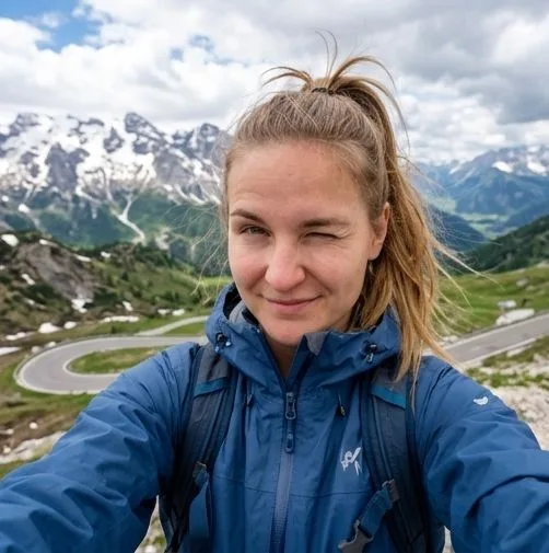 Lily Evans hiking Switzerland